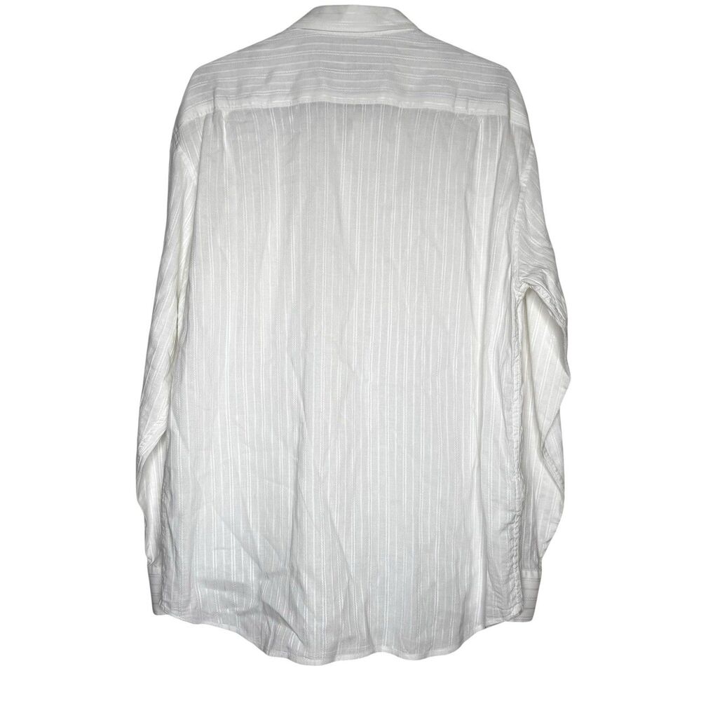 Tommy Bahama Men’s Linen Blend Button Up Shirt Large White Long Sleeve Resort - Picture 7 of 8